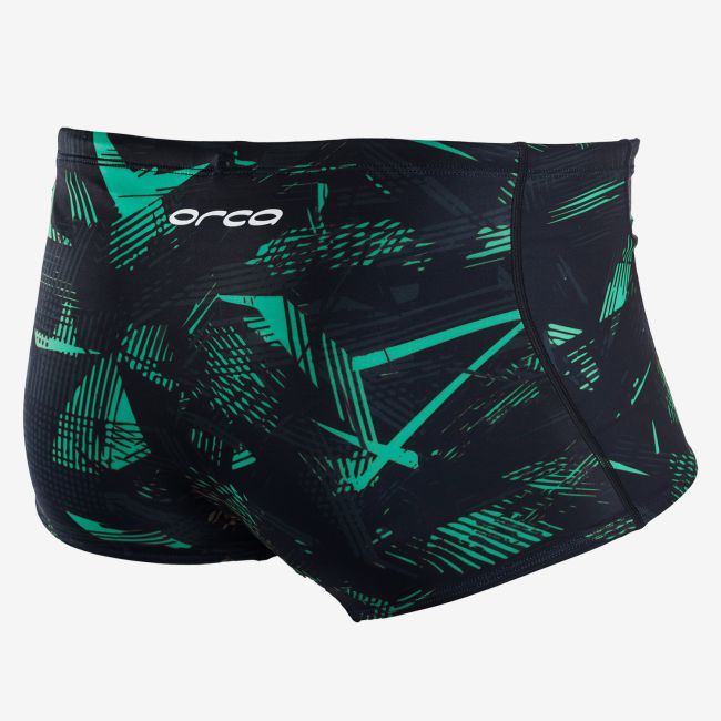 Orca - Boxeri inot pentru barbati Square Leg swimsuit - albastru inchis royal verde lime