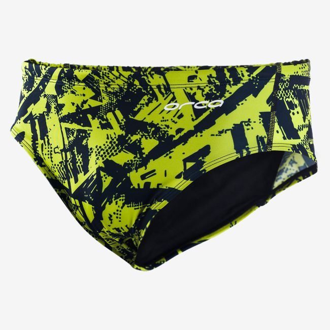 Orca - Slip inot pentru barbati Brief swimsuit - print albastru royal verde lime