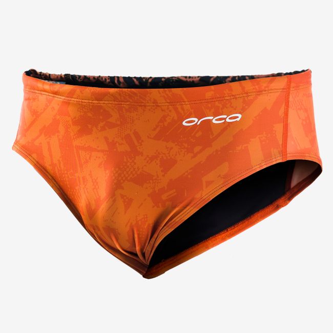 Orca - Slip inot pentru barbati Brief swimsuit - print portocaliu