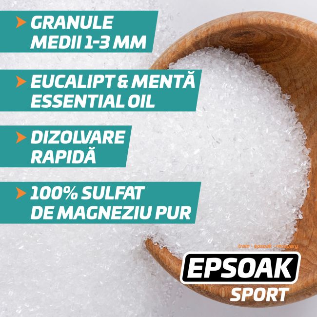 Zen Rituals - sare de baie epsom (Epsoak Sport) cu uleiuri esentiale de Eucalipt si Menta - 1000g