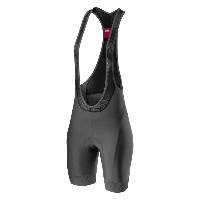 Castelli - pantaloni scurti pentru ciclism cu bretele pentru femei Prima Bibshort - gri inchis albastru celeste
