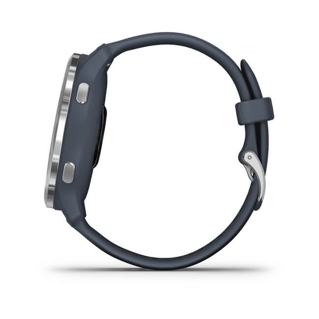 Garmin - Venu 2 smartwatch cu GPS și AMOLED - rama argintie și carcasă albastru-granit cu brățară din silicon