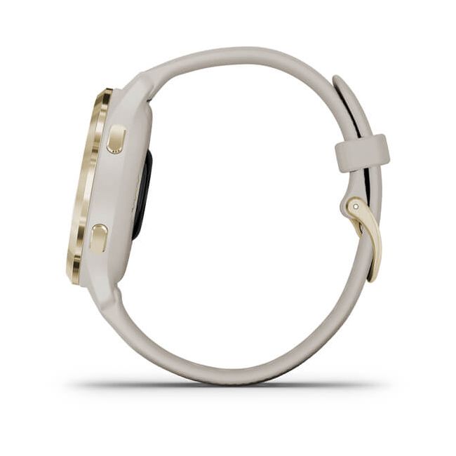 Garmin - Venu 2s smartwatch cu GPS și AMOLED - rama light gold și carcasă light sand cu brățară din silicon
