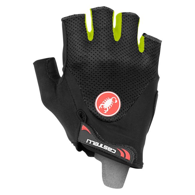 Castelli - manusi ciclism degete scurte Arenberg Gel 2 - negru galben fluo