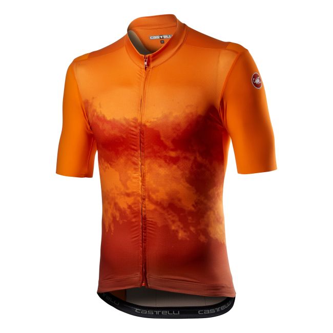 Castelli - tricou pentru ciclism cu maneca scurta Polvere Jersey - portocaliu deschis inchis