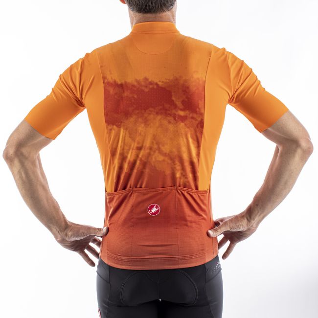 Castelli - tricou pentru ciclism cu maneca scurta Polvere Jersey - portocaliu deschis inchis