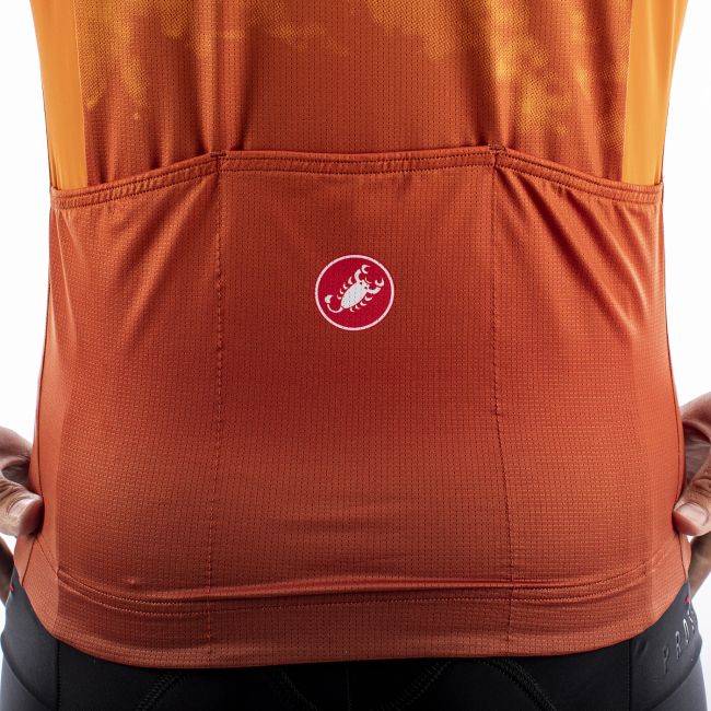 Castelli - tricou pentru ciclism cu maneca scurta Polvere Jersey - portocaliu deschis inchis