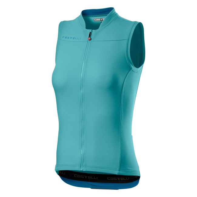 Castelli - tricou pentru ciclism fara maneci Anima 3 pentru femei - albastru celeste-marine blue