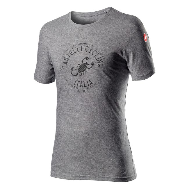 Castelli Tricou ciclism casual cu maneca scurta Armando - gri melange vortex gray