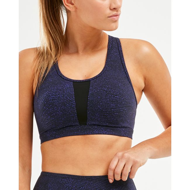 2XU - Bustiera sport pentru femei Active Crop - negru mov inchis