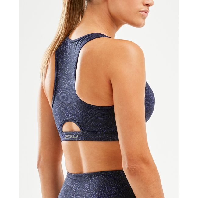 2XU - Bustiera sport pentru femei Active Crop - negru mov inchis