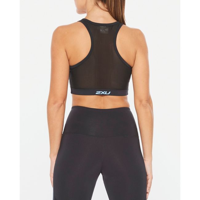 2XU - Bustiera sport pentru femei Active Low Impact Crop - negru turcoaz