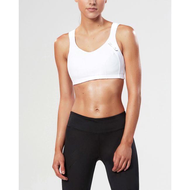 2XU - Bustiera sport pentru femei Hi Impact Support Bra - alb