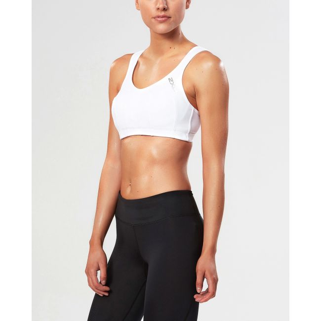 2XU - Bustiera sport pentru femei Hi Impact Support Bra - alb