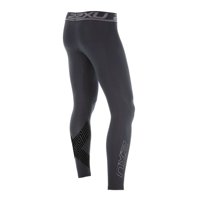 2XU - Colanti compresie lungi pentru barbati Accelerate Compression Tight - negru sageti negre