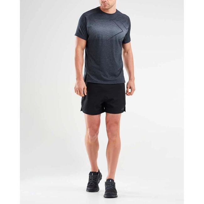 2XU - Tricou antrenament maneca scurta barbati XCTRL SS Tee - negru gri marble