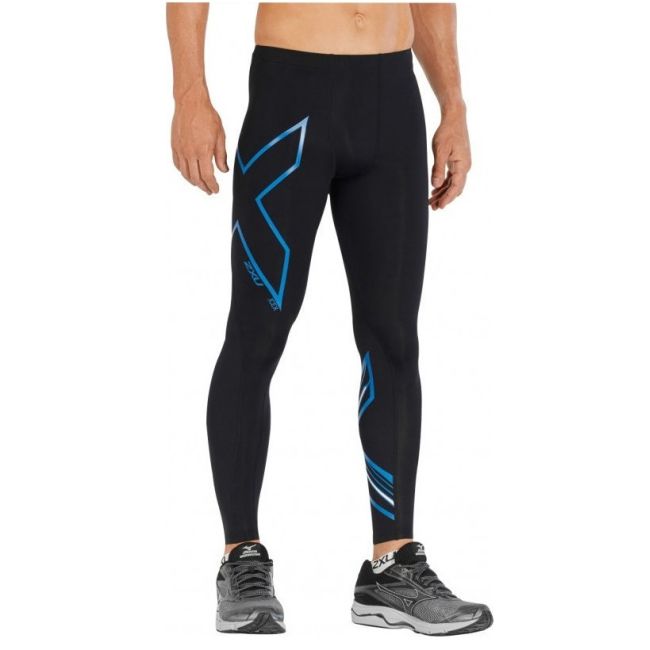 2XU - colanti compresie lungi pentru barbati Compression Ice X - negru albastru