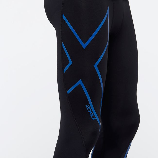 2XU - colanti compresie lungi pentru barbati Compression Ice X - negru albastru