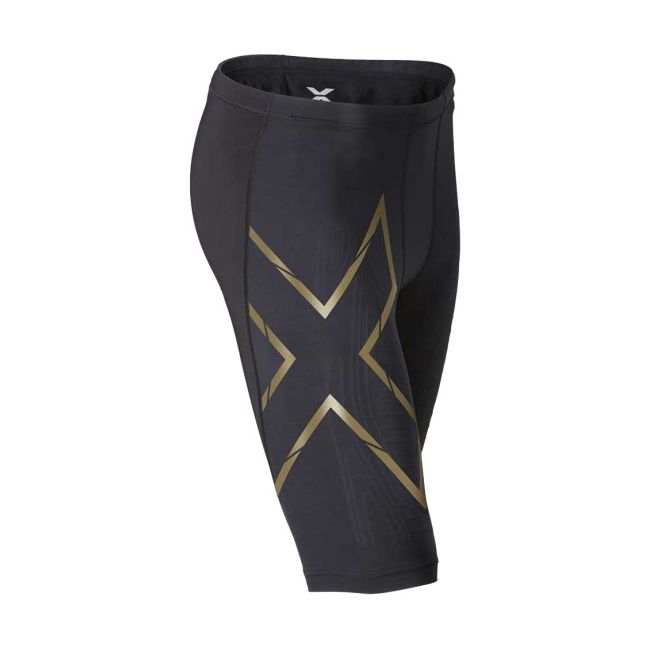 2XU - colanti scurti compresie barbati Compression Elite MCS - negru auriu