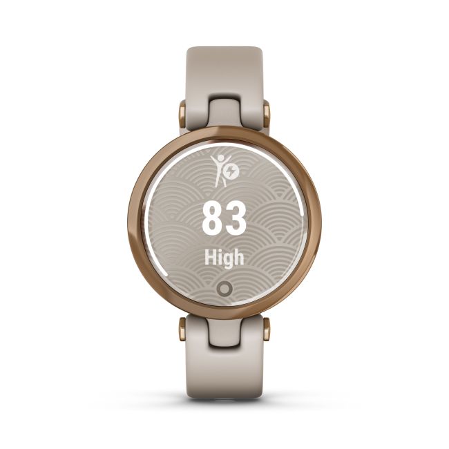 Garmin - Lily Sport - rama rose gold cu carcasa light sand si bratara din silicon - ceas inteligent