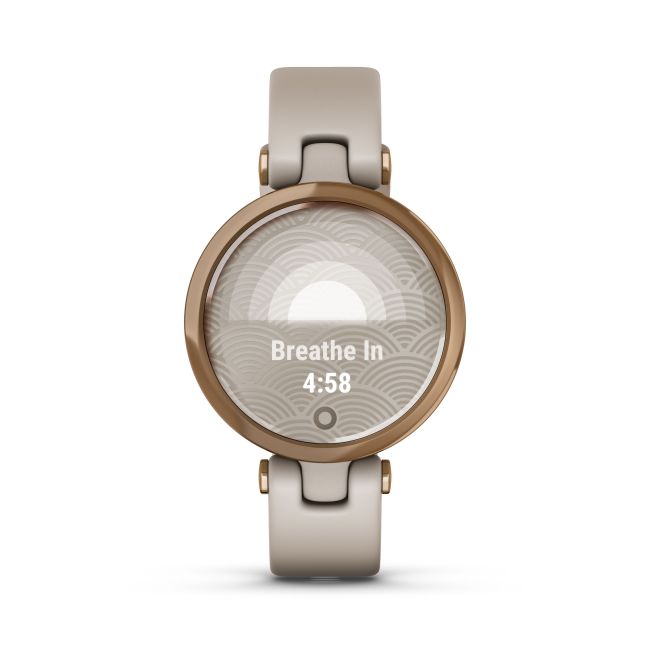 Garmin - Lily Sport - rama rose gold cu carcasa light sand si bratara din silicon - ceas inteligent