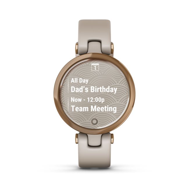 Garmin - Lily Sport - rama rose gold cu carcasa light sand si bratara din silicon - ceas inteligent