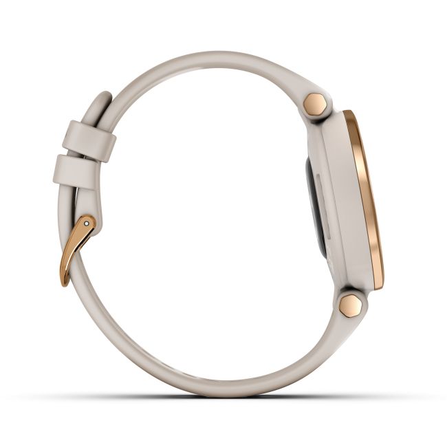 Garmin - Lily Sport - rama rose gold cu carcasa light sand si bratara din silicon - ceas inteligent