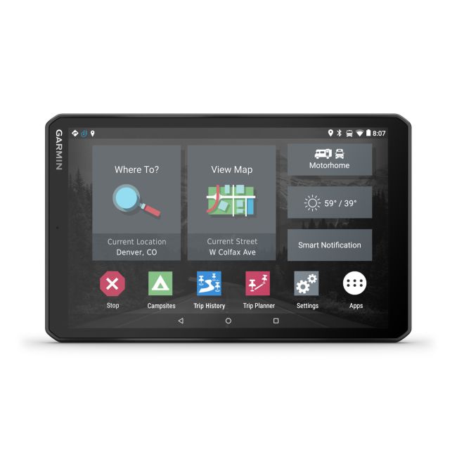 Garmin Camper 890 - Dispozitiv navigatie cu GPS 8" pentru auto-rulote si rulote cu trafic prin aplicatia de smartphone