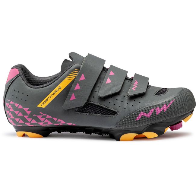 Northwave Origin W - pantofi pentru ciclism MTB pentru femei - gri-portocaliu
