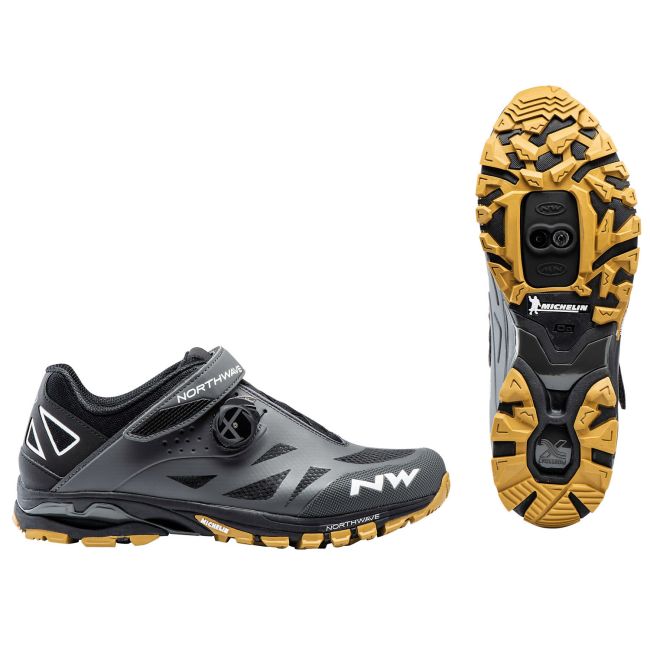 Northwave Spider Plus 2 - pantofi pentru ciclism MTB All Mountain - gri portocaliu