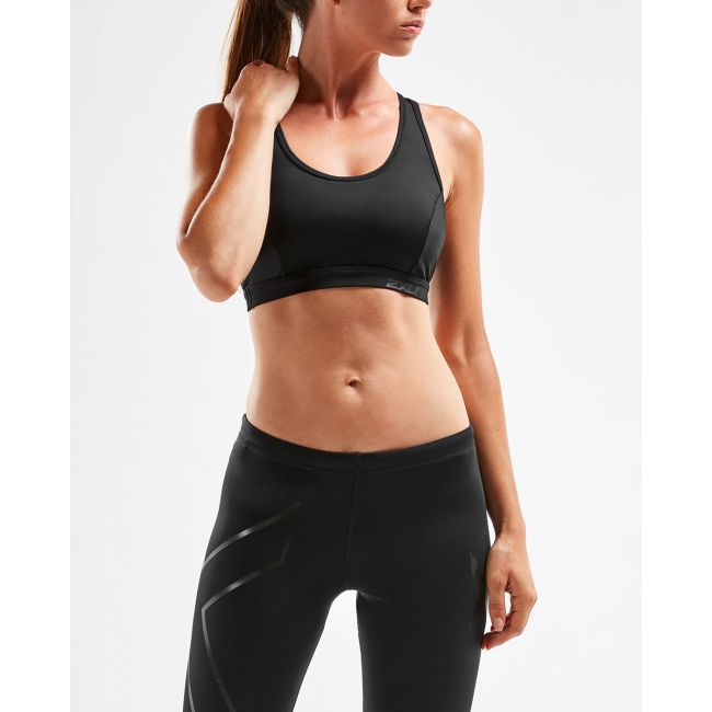 2XU - Bustiera sport pentru femei XVENT Strappy Back Crop  - negru