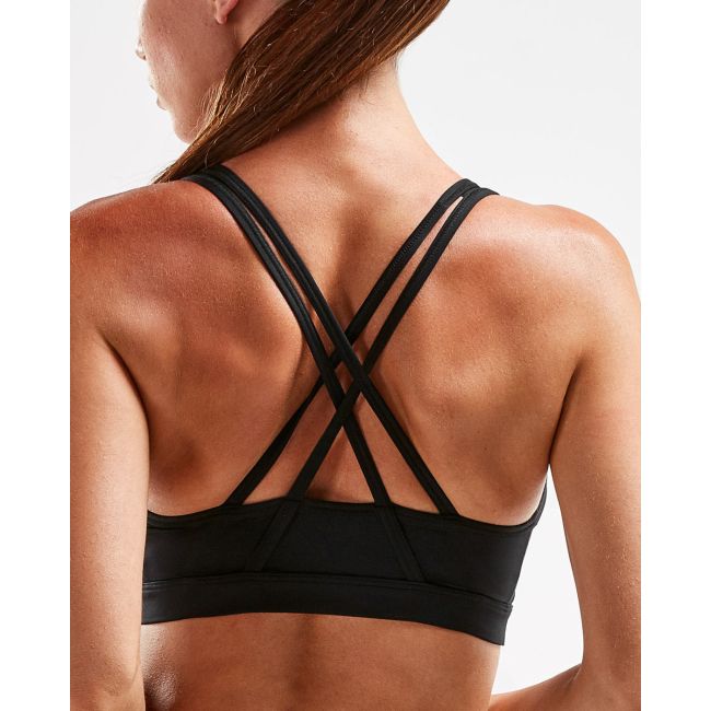 2XU - Bustiera sport pentru femei XVENT Strappy Back Crop  - negru