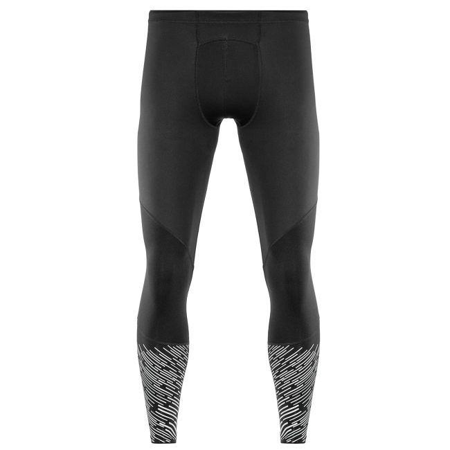 2XU - Colanti compresie iarna pentru barbati cu elemente reflectorizante Wind Defence winter Compression Tights - negru argintiu reflexiv