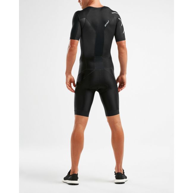2XU - Costum triathlon barbati PerformFullZip Sleeved Trisuit - negru