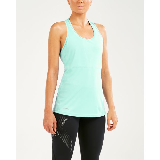 2XU - Maiou tehnic femei XVENT Sleeveless Singlet - verde deschis Seafoam