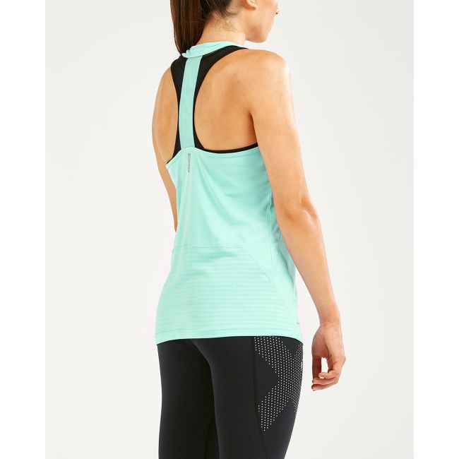 2XU - Maiou tehnic femei XVENT Sleeveless Singlet - verde deschis Seafoam