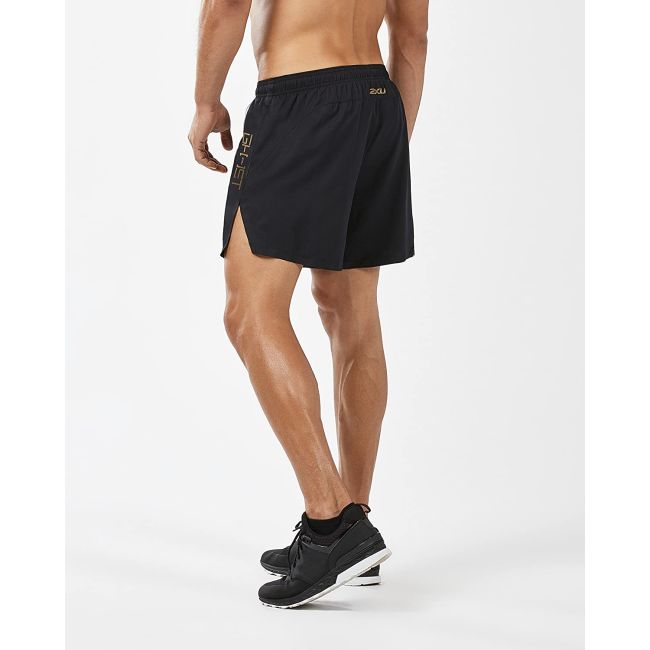 2XU - Pantaloni scurti alergare pentru barbati GHST 5" Shorts - negru auriu