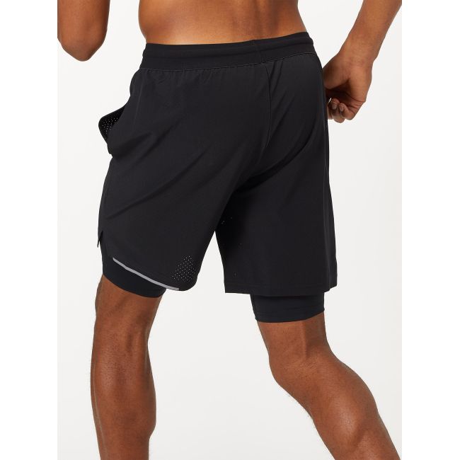 2XU - Pantaloni scurti de alergare pentru barbati 2-in-1 XVENT 7 inch - negru argintiu reflexiv
