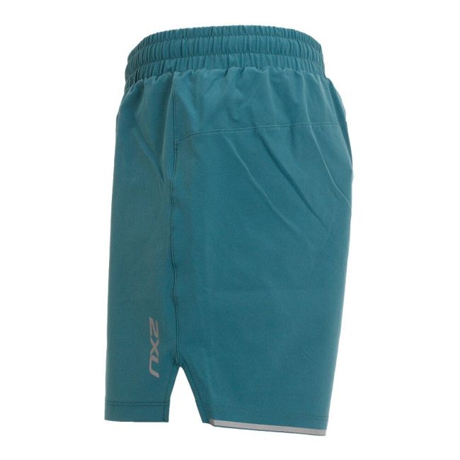 2XU - Pantaloni scurti de alergare pentru barbati XVENT 5" - verde inchis sage reflexiv