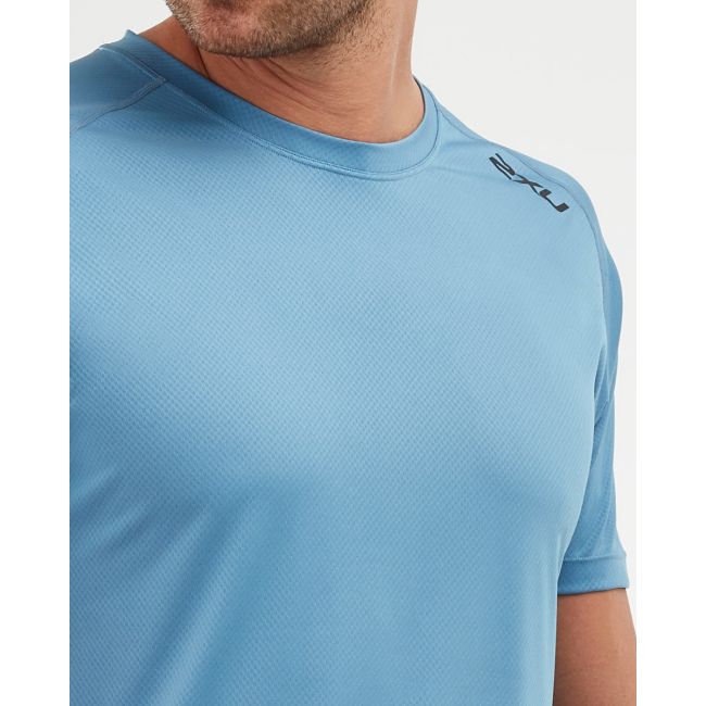 2XU - Tricou tehnic barbati GHST SS Tee - albastru Denim negru Reflexiv