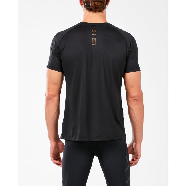 2XU - Tricou tehnic barbati GHST SS Tee - imprimeu negru auriu