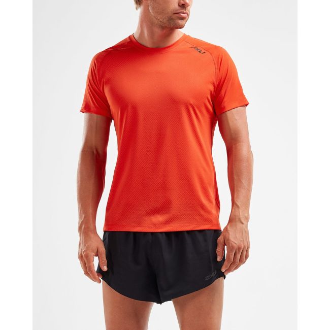 2XU - Tricou tehnic barbati GHST SS Tee - portocaliu Spicy Texturat