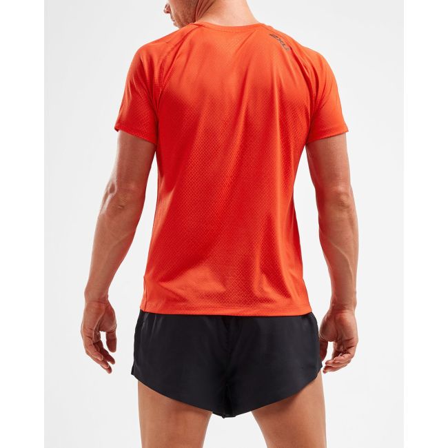 2XU - Tricou tehnic barbati GHST SS Tee - portocaliu Spicy Texturat