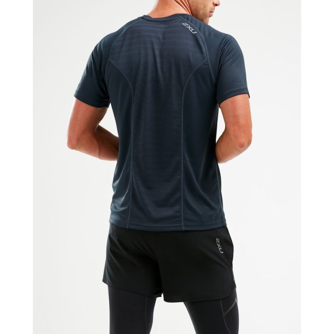 2XU - Tricou tehnic barbati XVENT SS Tee - albastru Outerspace Reflective X
