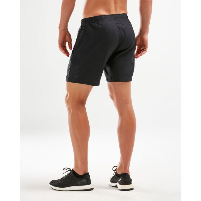 2XU - antaloni scurti alergare pentru barbati XCTRL Woven Free 7 inch - negru