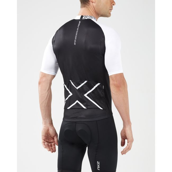 2XU - tricou ciclism barbati Elite Cycle  Jersey - negru alb