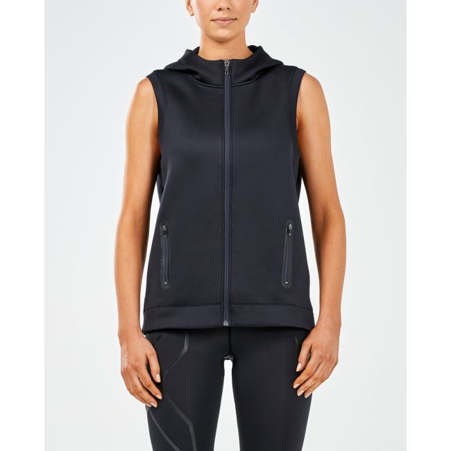 2XU - vesta alergare vreme racoroasa sau calda pentru femei Urban ambition hooded Vest - negru
