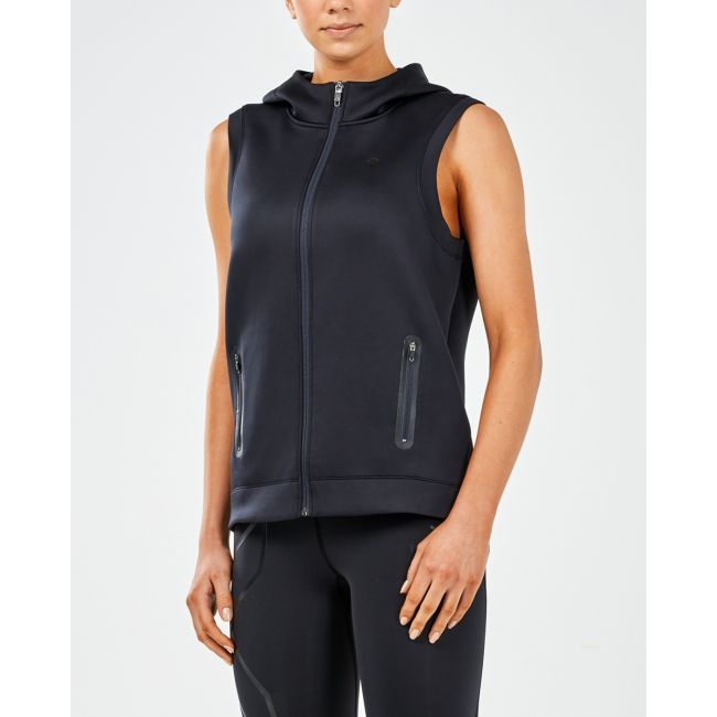 2XU - vesta alergare vreme racoroasa sau calda pentru femei Urban ambition hooded Vest - negru