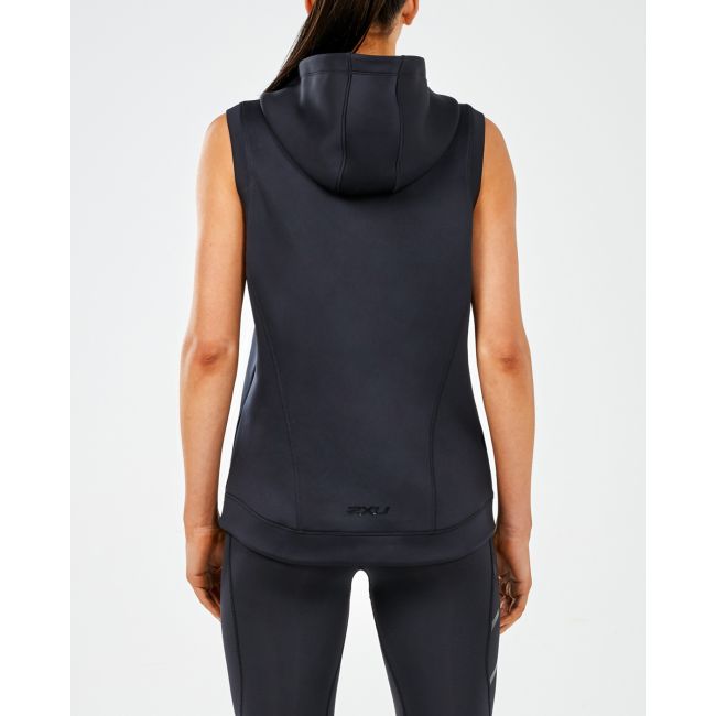 2XU - vesta alergare vreme racoroasa sau calda pentru femei Urban ambition hooded Vest - negru