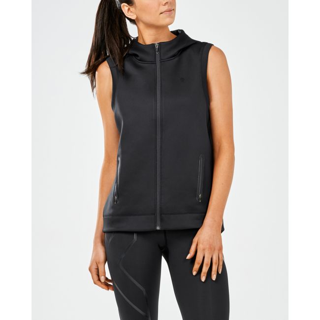 2XU - vesta alergare vreme racoroasa sau calda pentru femei Urban ambition hooded Vest - negru